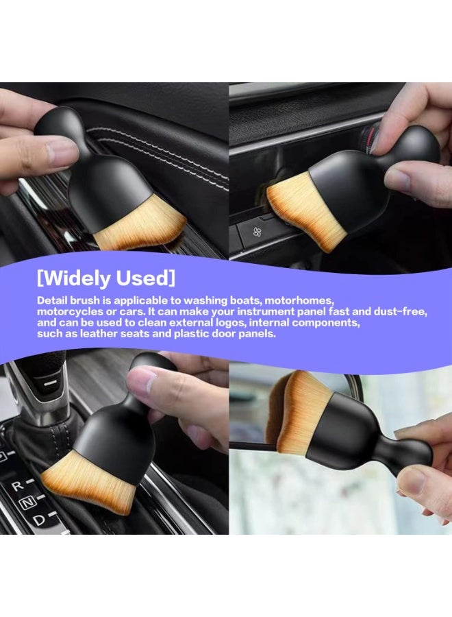 Car Interior Detailing Brush,Soft Bristle Cleaning Brush Car Detailing Brush Dusting Brush,Car Interior Cleaning Tool,Auto Detail Brush Car Dash Duster Brush (Black) - Image 3